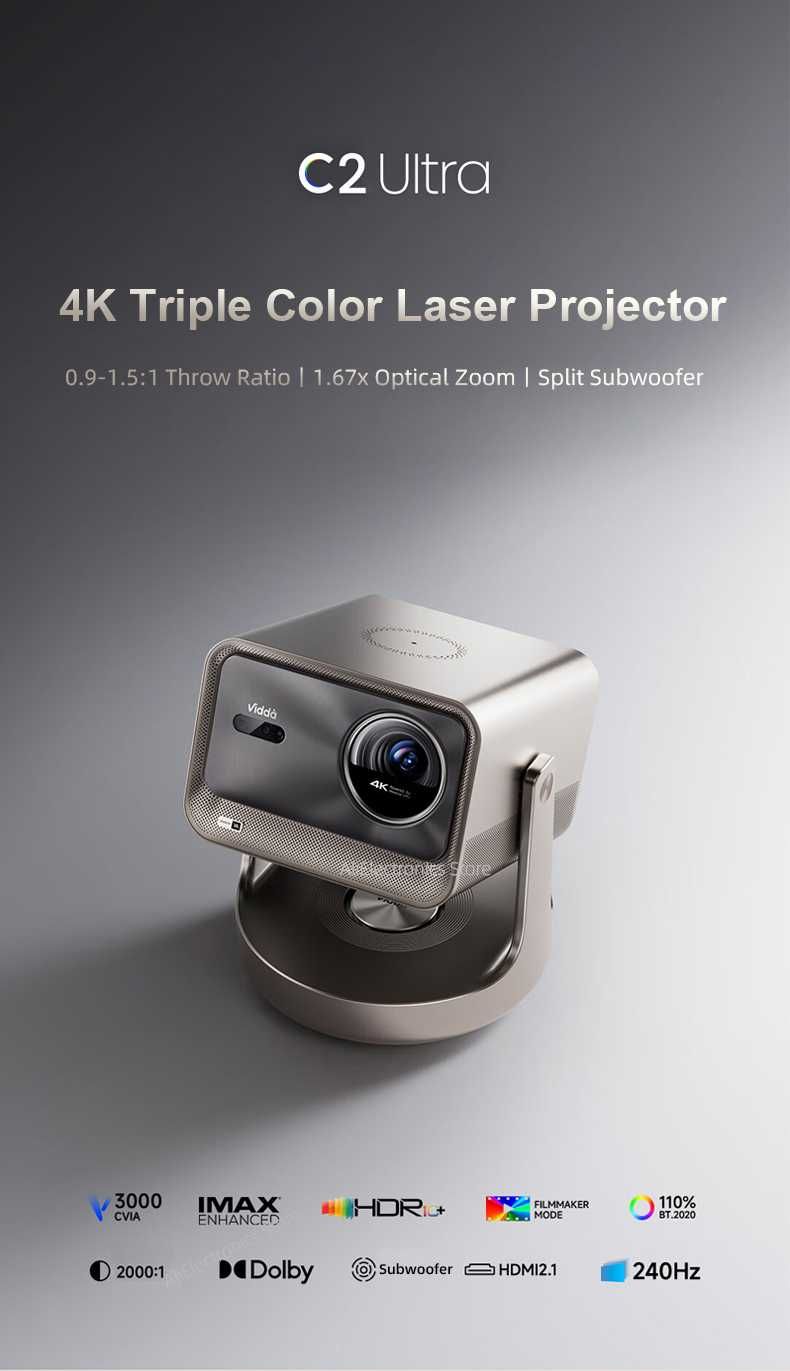 Projetor Laser Hisense Vidda C2ULTRA 4K