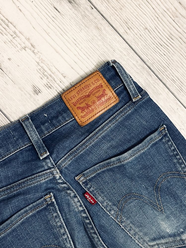 levi’s mile high rise skinny W25 XS niebieskie jeansy z wysokim stanem
