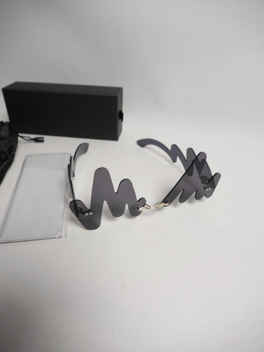 Модні чорні окуляри у вигляді зигзагів з чохлом Mod Chunky 90-х років