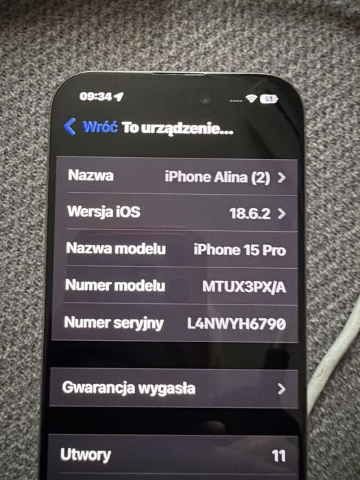 Iphone 15 pro naruralny tytan 128 GB