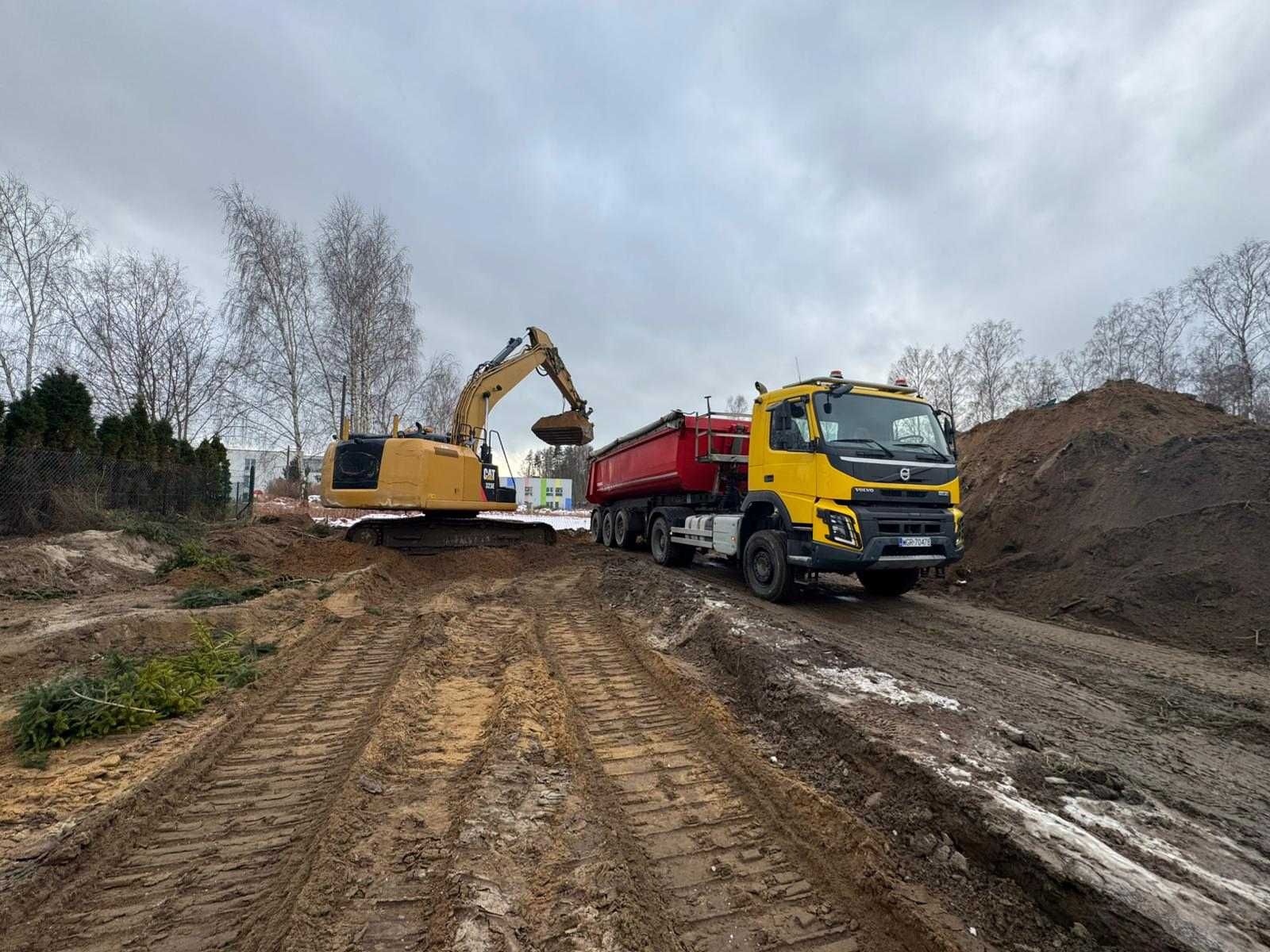 Transport koparka roboty ziemne uslugi ogrody minikoparka