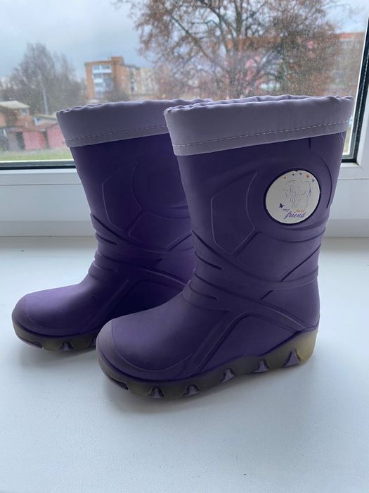 Гумові чобот з підсвіткою 24-25 розмір