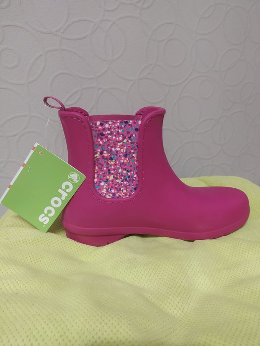 оригінальні рожеві чобітки Crocs (США), розмір 38