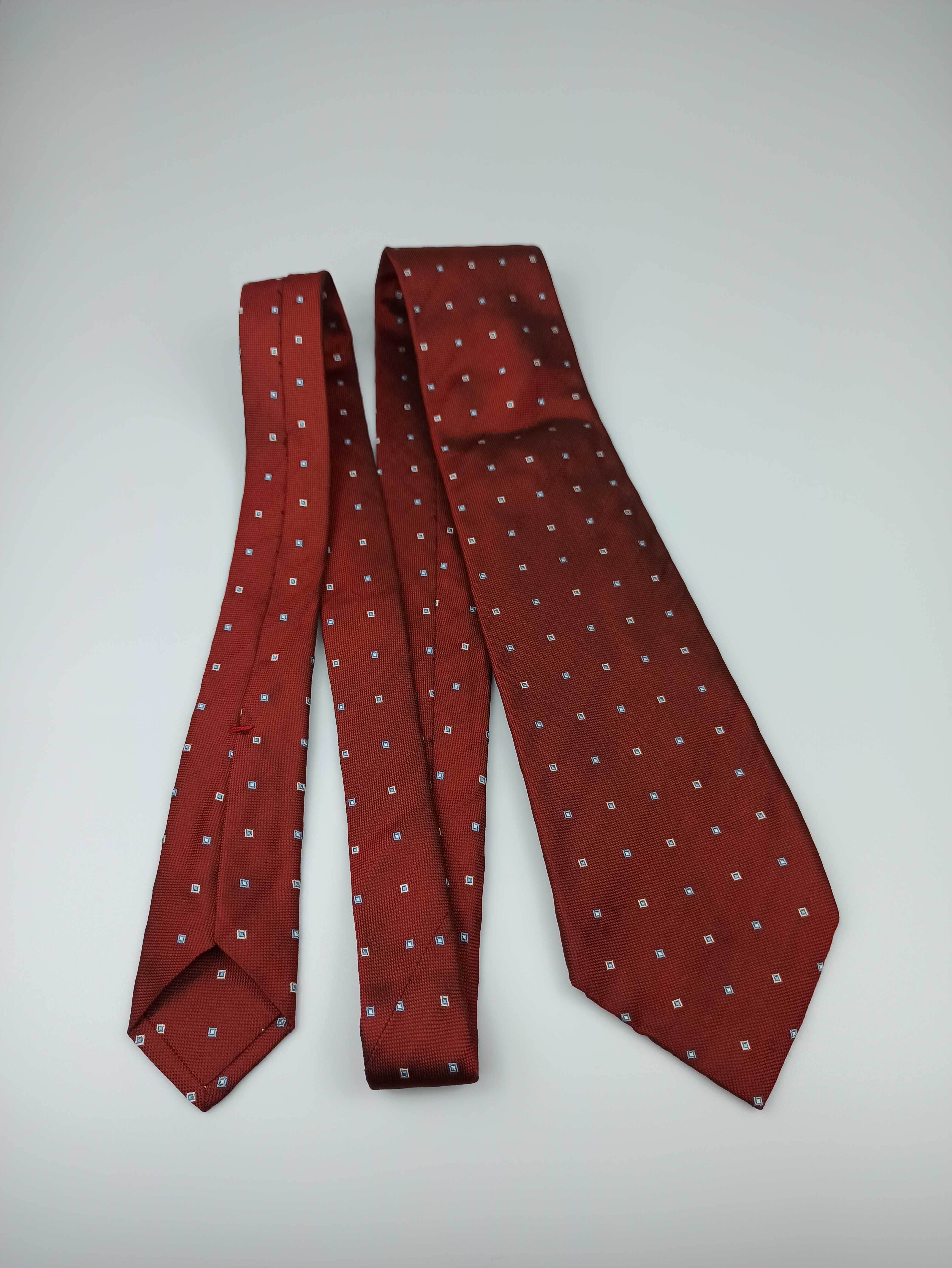 Barba Napoli czerwony jedwabny krawat w kwiaty 7 fold wa14