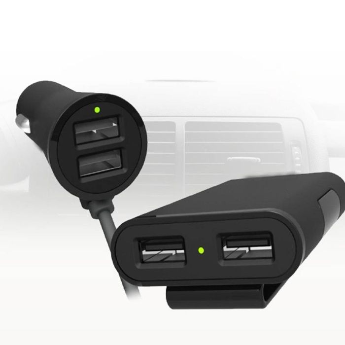 (NOVO) Carregador Auto 12V/24V - 4 Portas USB 5V 2,4A