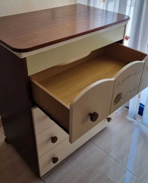 Пеленальний комод Micuna Cats з натурального дерева з ванночкою