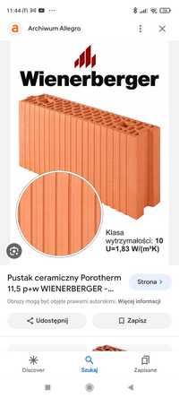 Porotherm 11.5 P+W- pustak ceramiczny