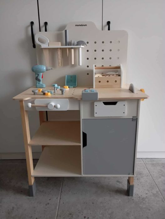 Duży drewniany warsztat z narzędziami - zestaw majsterkowicza Mamabrum