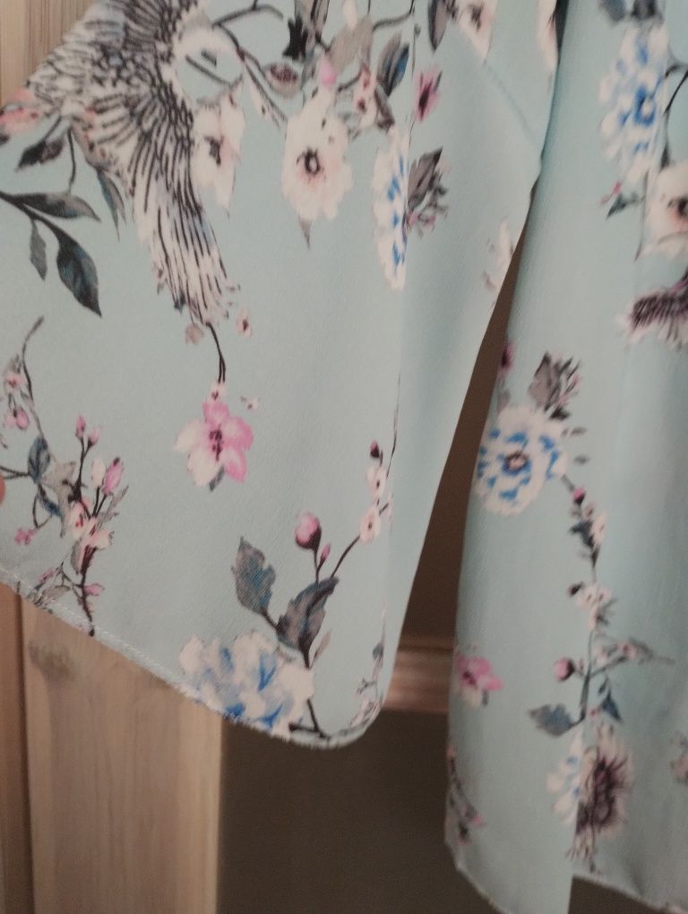 Bluzka koszula niebieska Marc Lauge M- L,  40-42 oversize żurawie