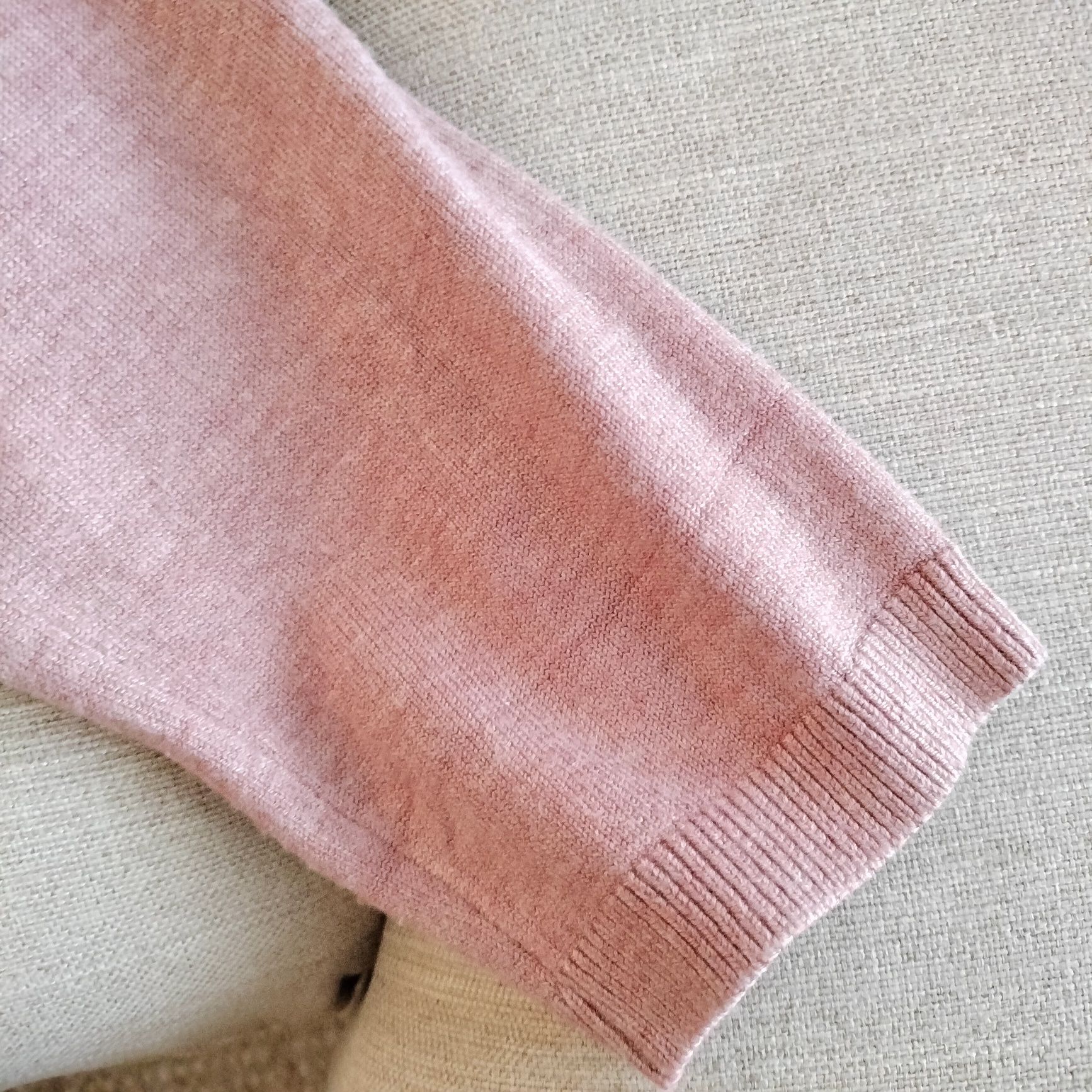 Casaco de malha fina rosa velho Zara S/Estado irrepreensível