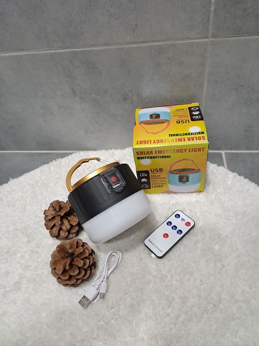 Портативна лед лампа, кемпінгова лампа, ліхтар + павербанк