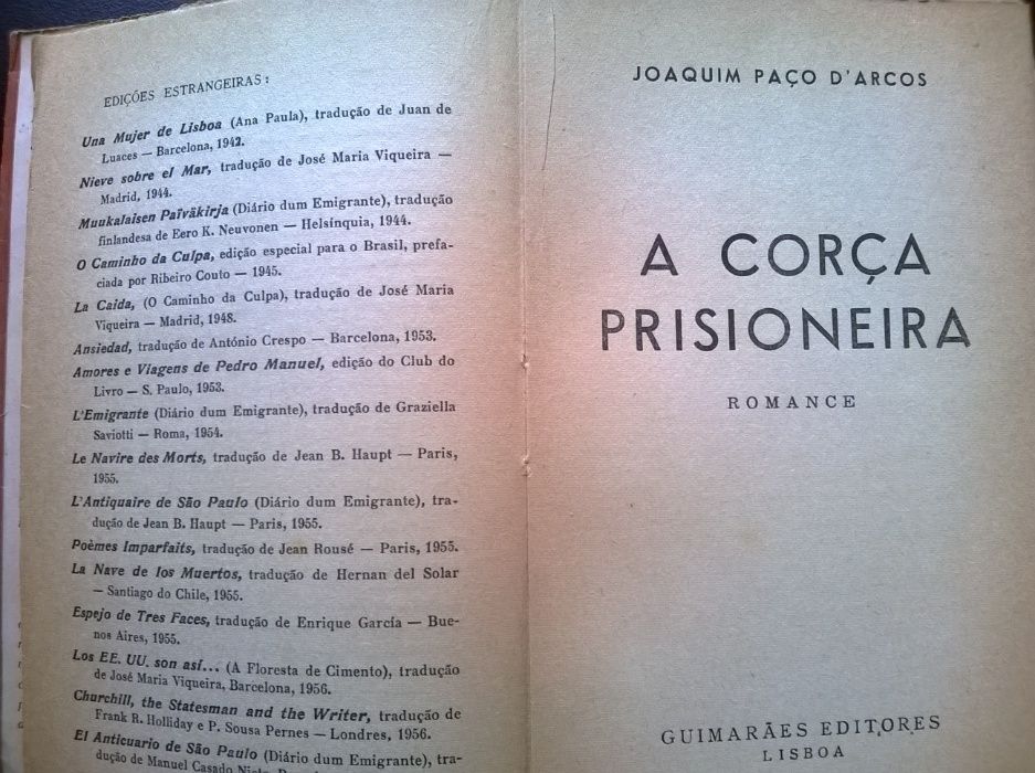 A Corça Prisioneira (1.ª edição) - Joaquim Paço D'Arcos