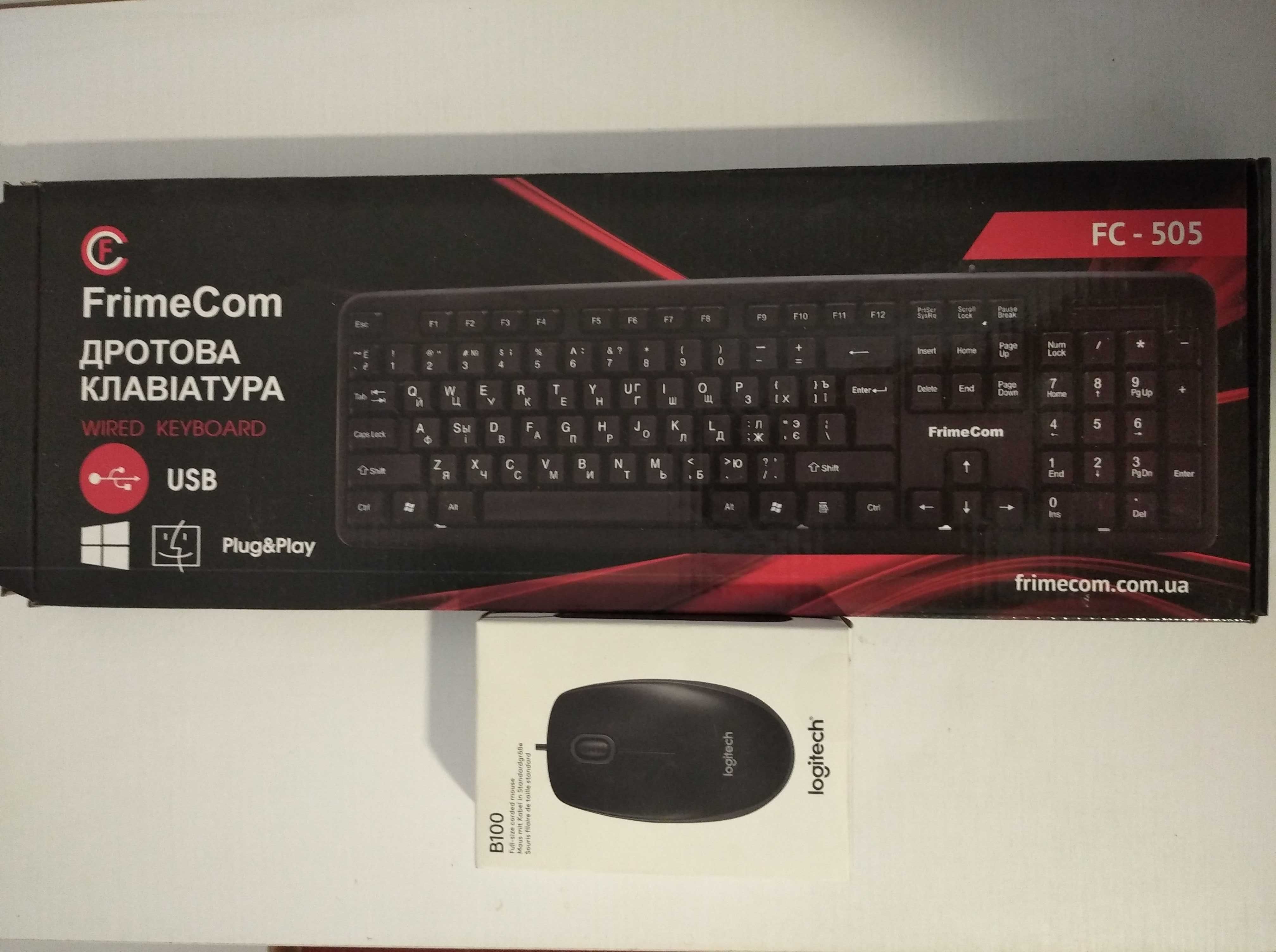 Комплект Клавіатура FrimeCom FC-PC 505 + Мишка Logitech B100 USB