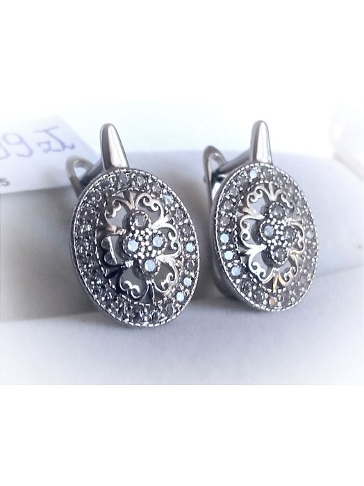 S925 Srebro Srebrne Luksusowe Ekskluzywne Klasyczne Ażurowe Kolczyki