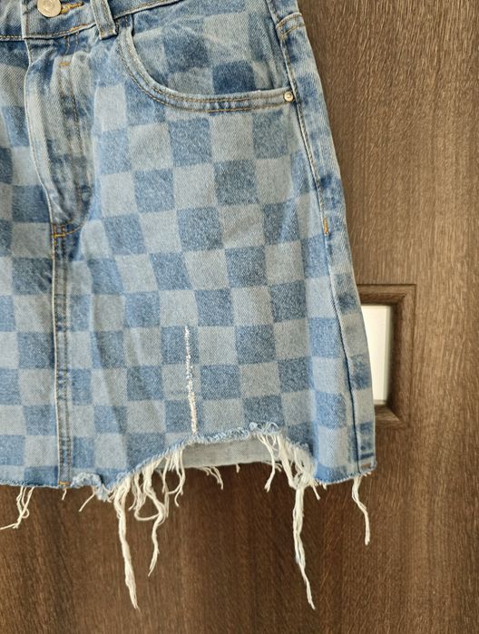 Cropp mini spódniczka jeansowa w kratkę M nowa