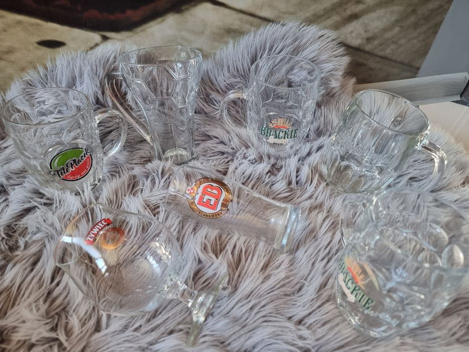 Kufle pokale szklanki do piwa Pilsner Urquell Eb Żywiec Tele Placek Br