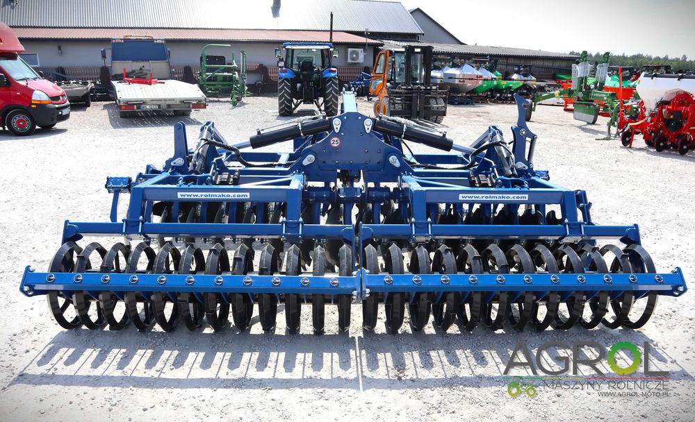 Brona talerzowa ciężka 4m Rolmako U652 hydraulicznie składana daszek