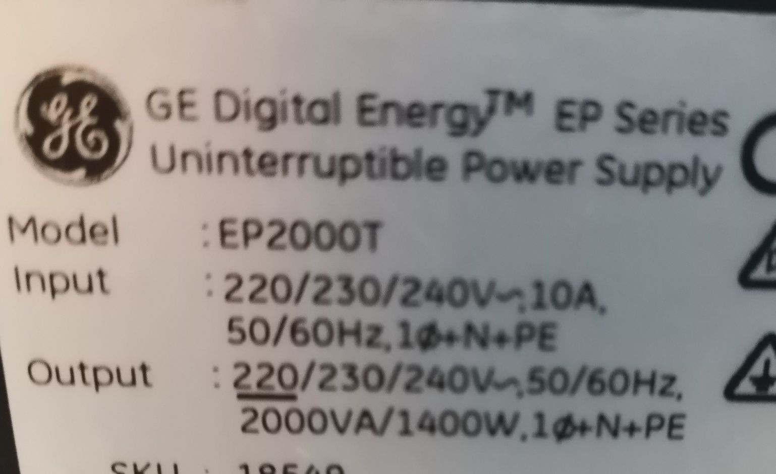 Бесперебойник ИБП General Electric EP2000T