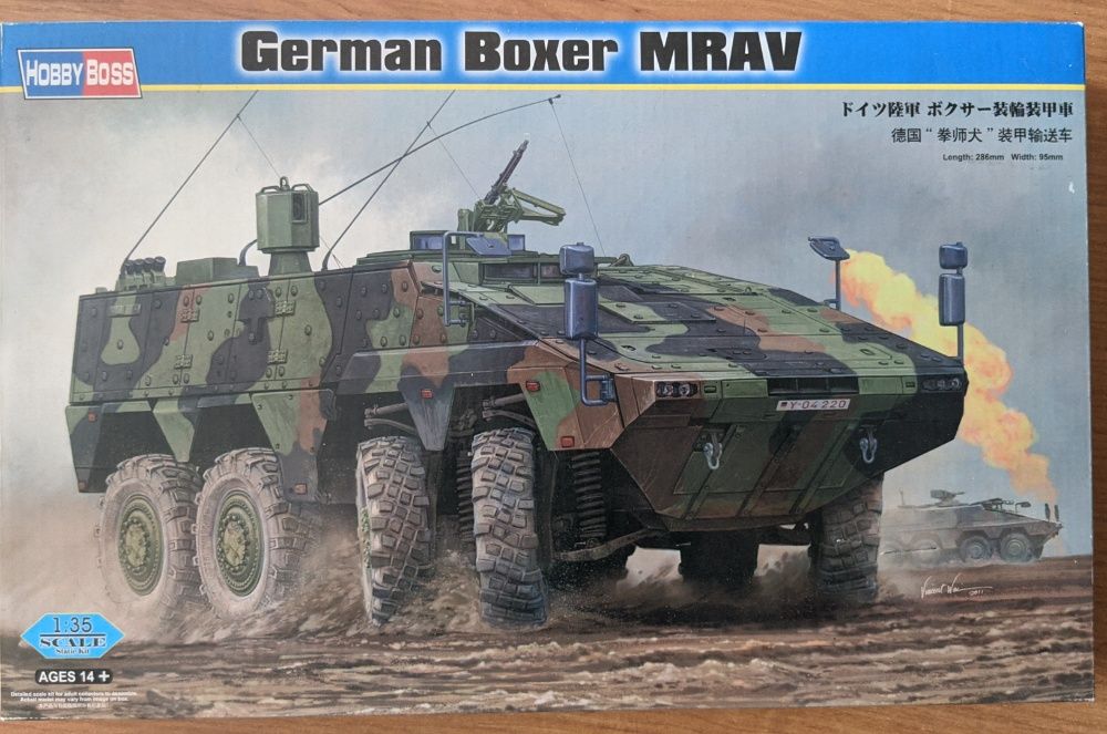 Модель сборная German Boxer MRAV, 1:35, HobbyBoss 82480 с дополнениями