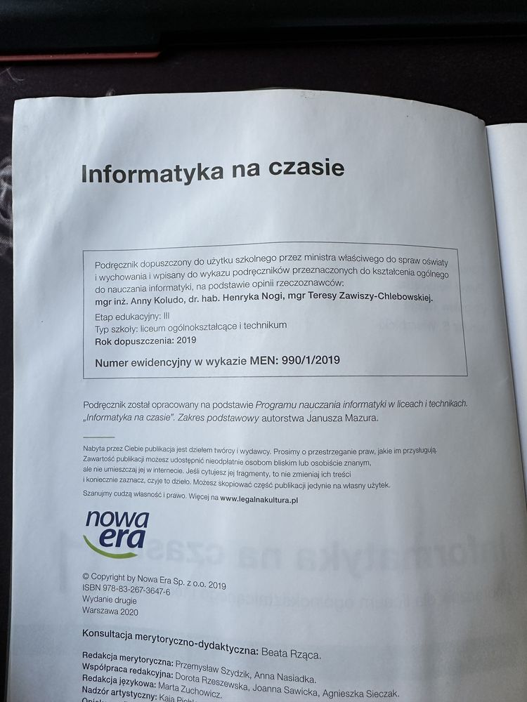 Nowa Era - Informatyka na czasie 1