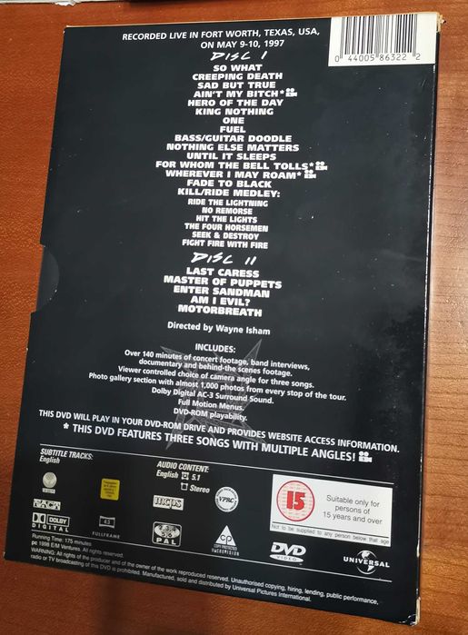 Metallica DVD Cunning Stunts Usado em bom estado