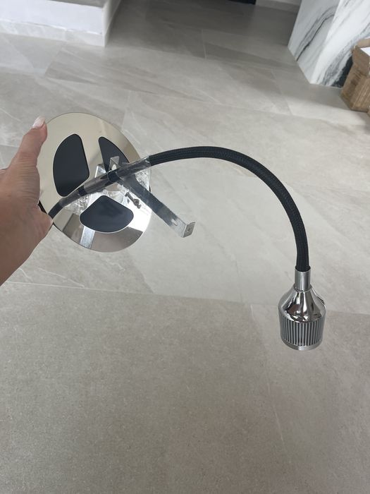 Kinkiet czarny srebrny regulowany