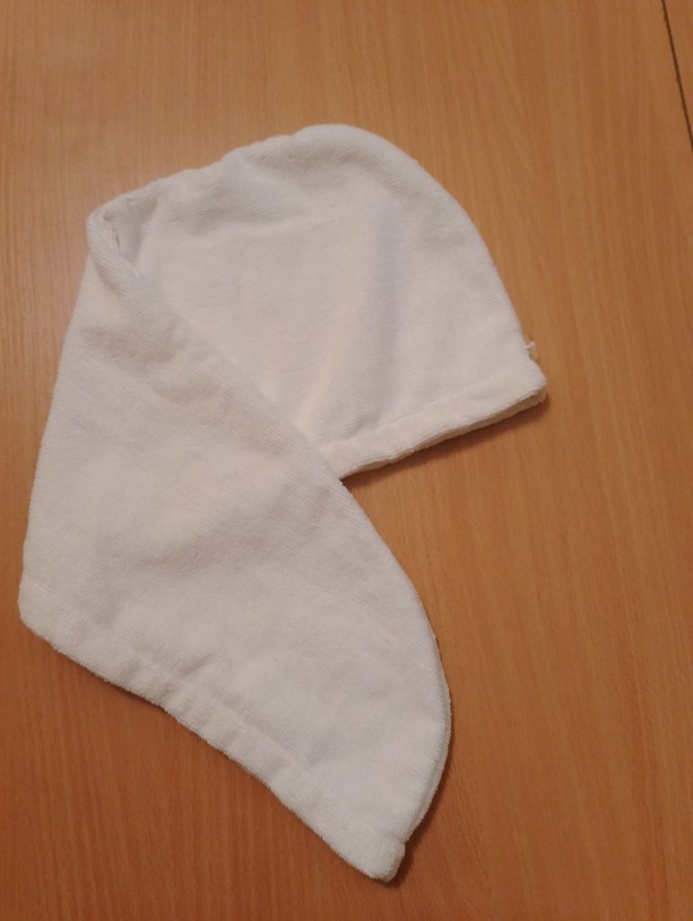 TURBAN do suszenia włosów, ręcznik na głowę z mikrofibry, biały