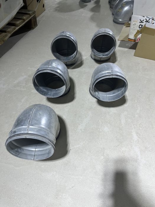 Redukcja wentylacja rekuperacja 150 trójnik rura spiro ocynk kolano