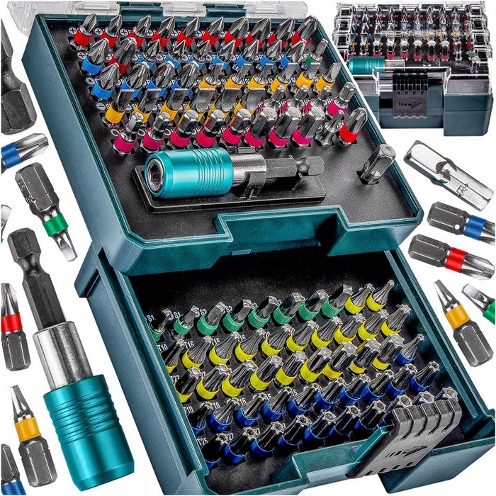 Zestaw Bitów 102 El Bity Końcówki Uchwyt Torx Ph Pz Zestaw Xxl