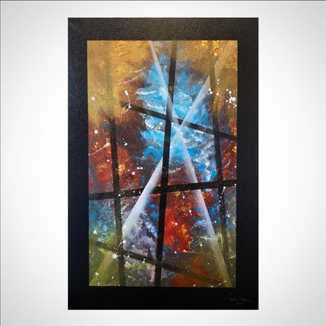 Quadro abstrato pintura acrílica - "Unleash of the Phoenix"