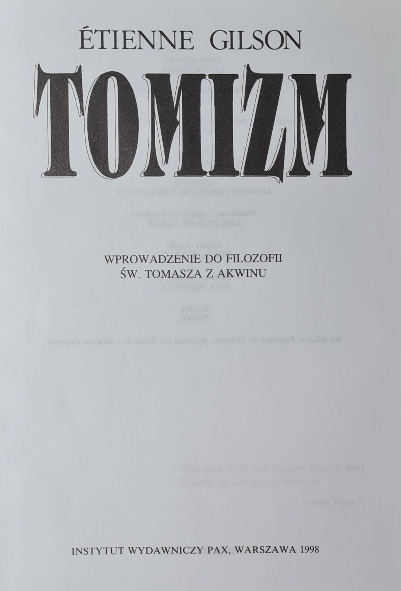 Tomizm. Wprowadzenie do filozofii św. Tomasza z Akwinu