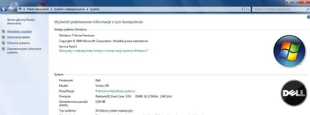 DELL Vostro 230 do domu i biura, cichy, niezawodny OKAZJA! Windows 7