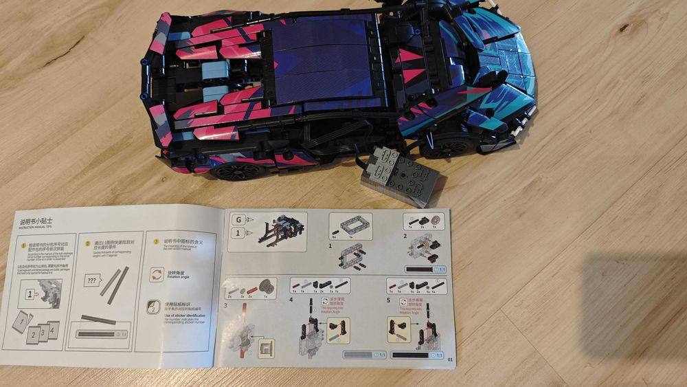 Auto klocki jak LEGO zdalnie sterowane RC samochód 1280 klocków 35cm