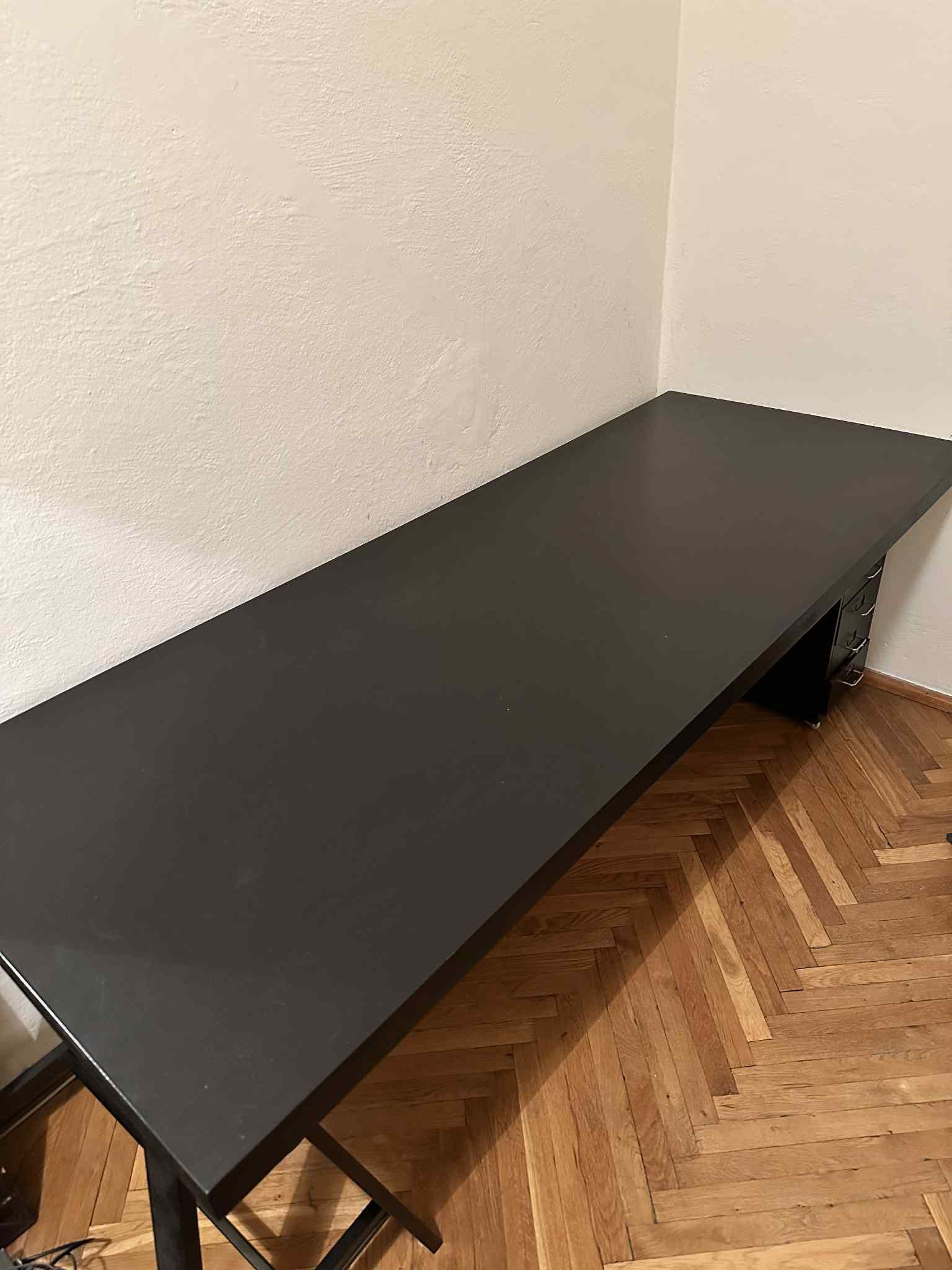 Czarny blat do biurka 200x78