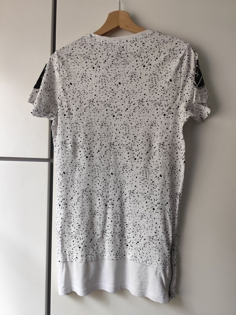 Długa koszulka sukienka long fit T-shirt FSBN News Yorker r. XS