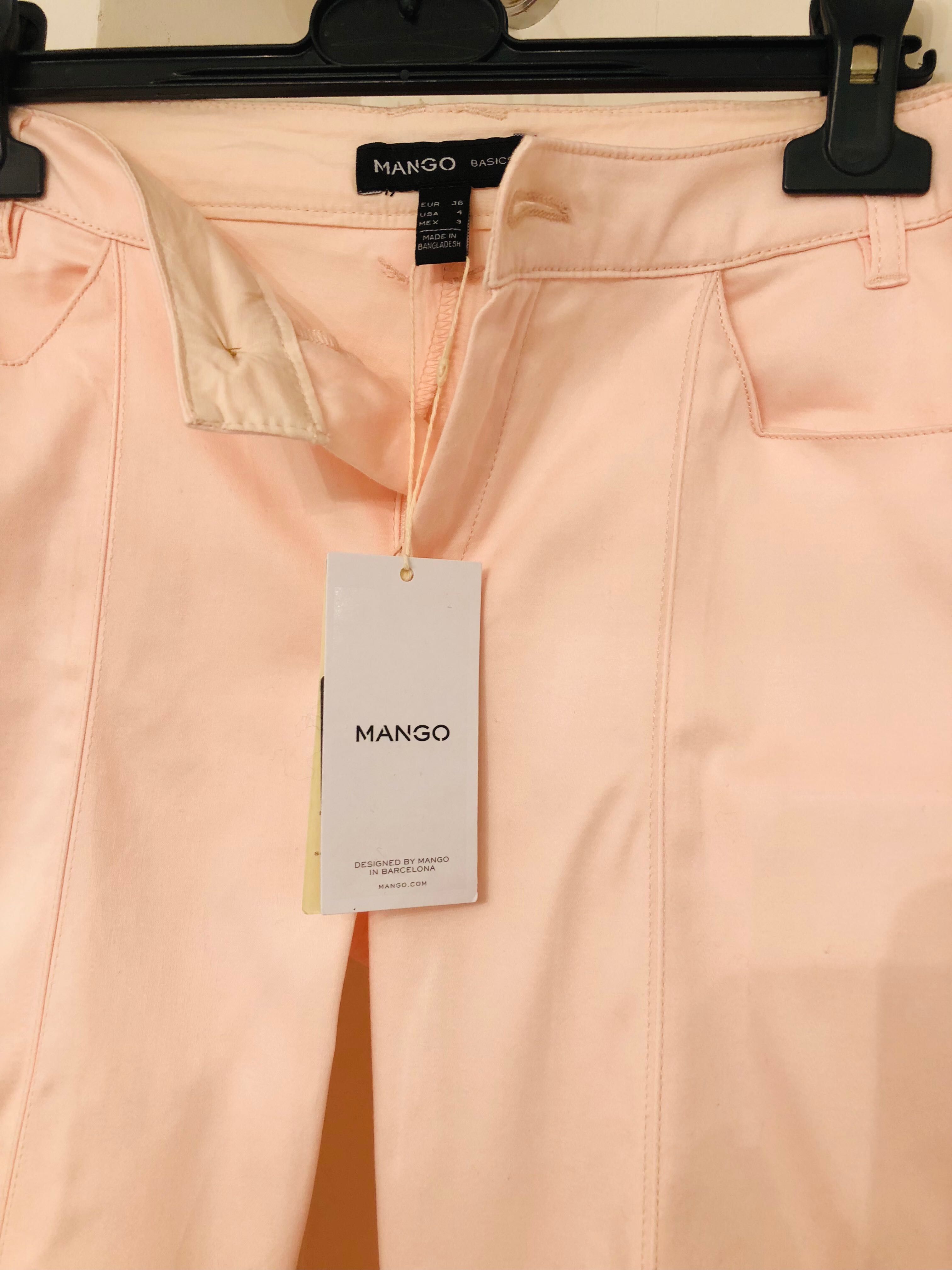 Бриджи Mango цвет розовый жемчуг