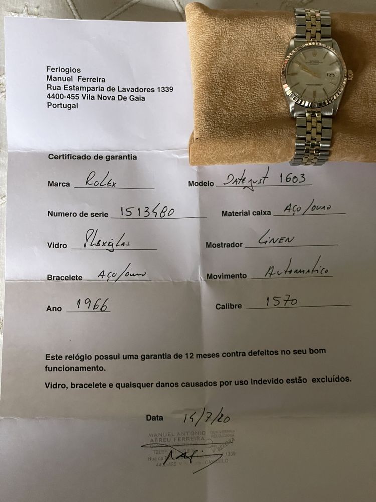 Rolex Datejust Aço e Ouro 1603