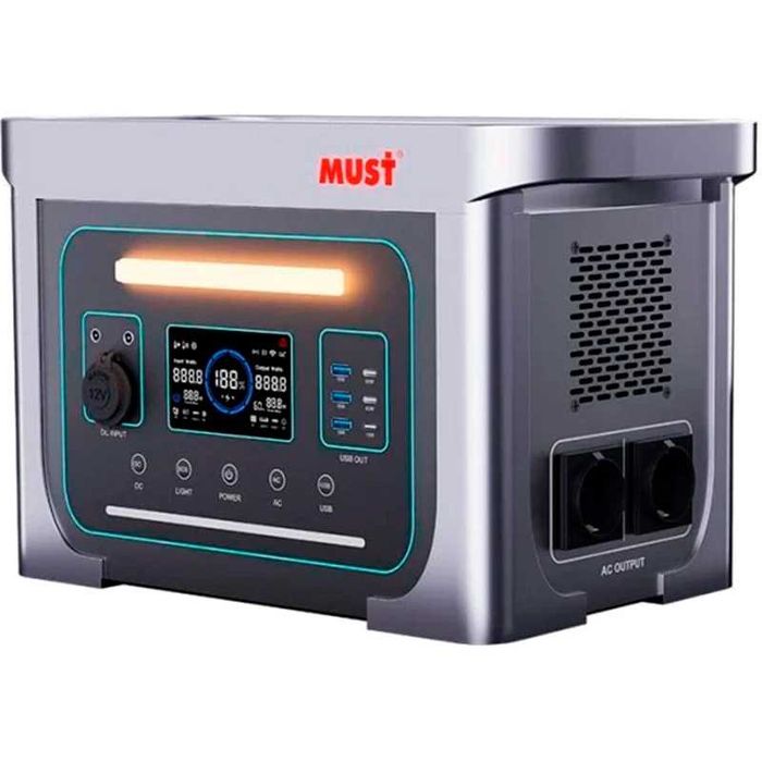 Портативна зарядна станція MUST EM1024S Silver аналог ecoflow delta 2