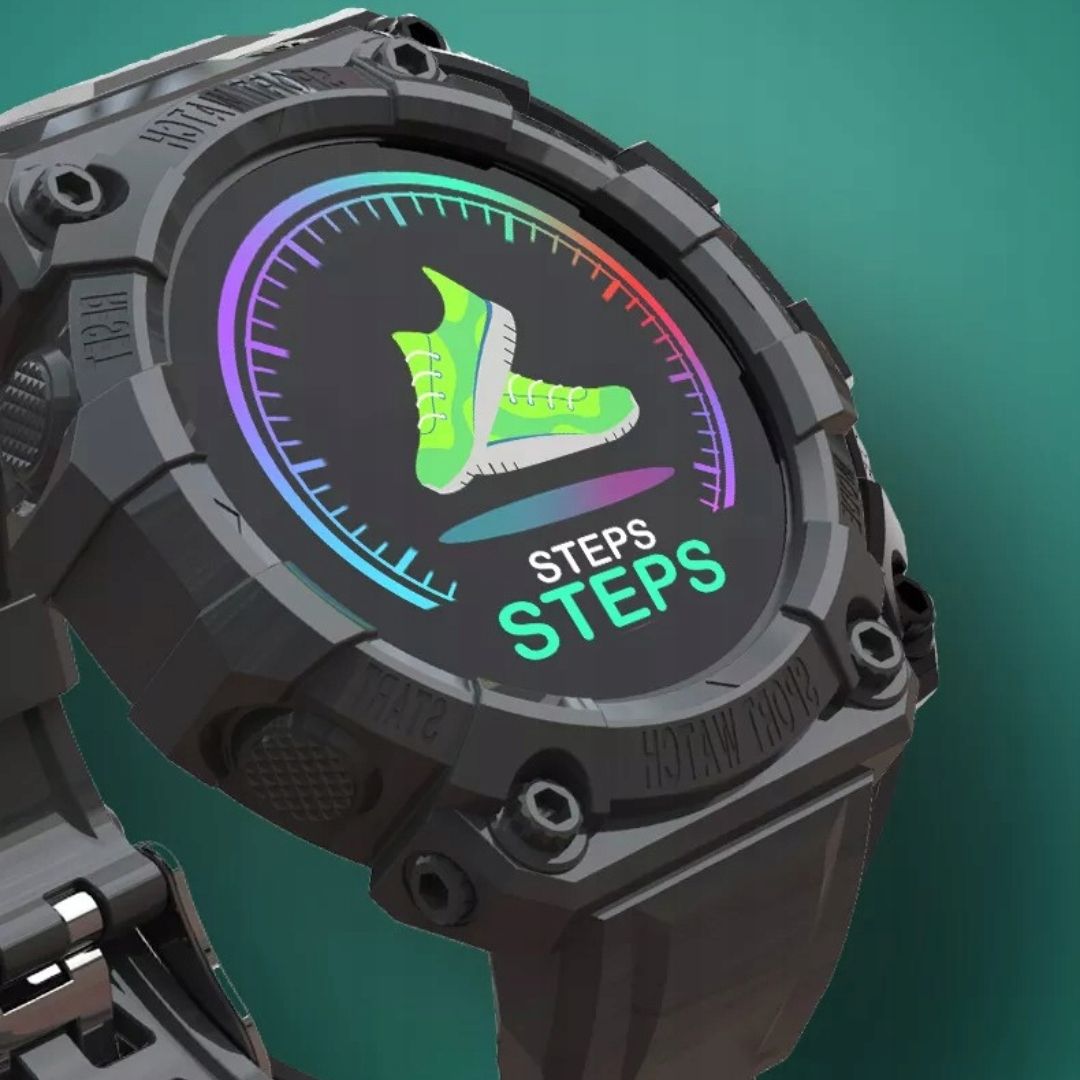 Smartwatch Zegarek Sportowy Kroki Kalorie Puls - Czerwony