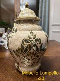 Duza malowana stara amfora wazon z przykrywka dekoracja 530