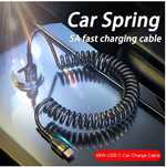 Kabel USB-C Spiralny Sprężynowy Szybkie Ładowanie 66W 150cm
