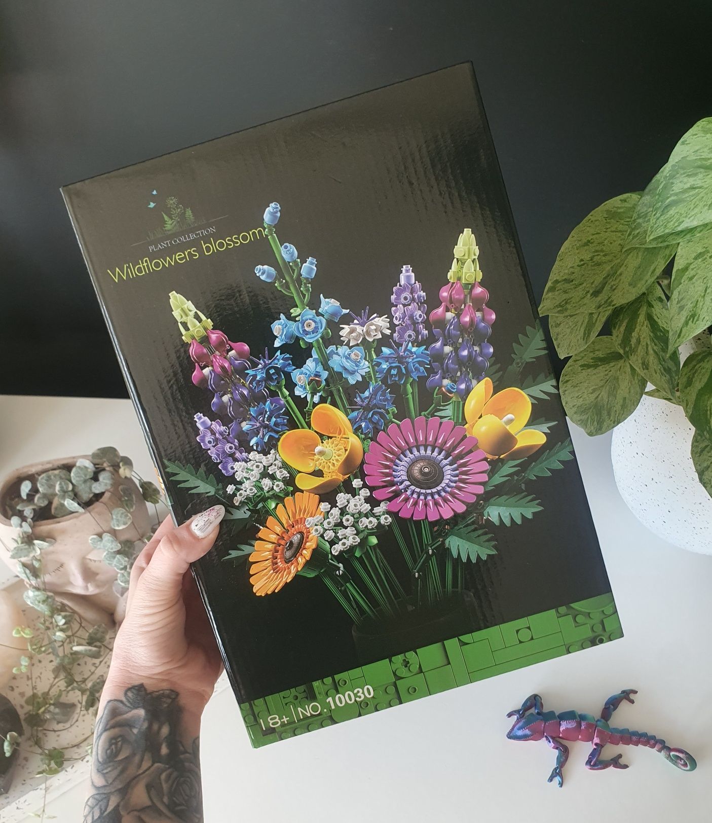 Komplet 4 klocki Botanicals orchidea bukiet polnych kwiatów sukulenty