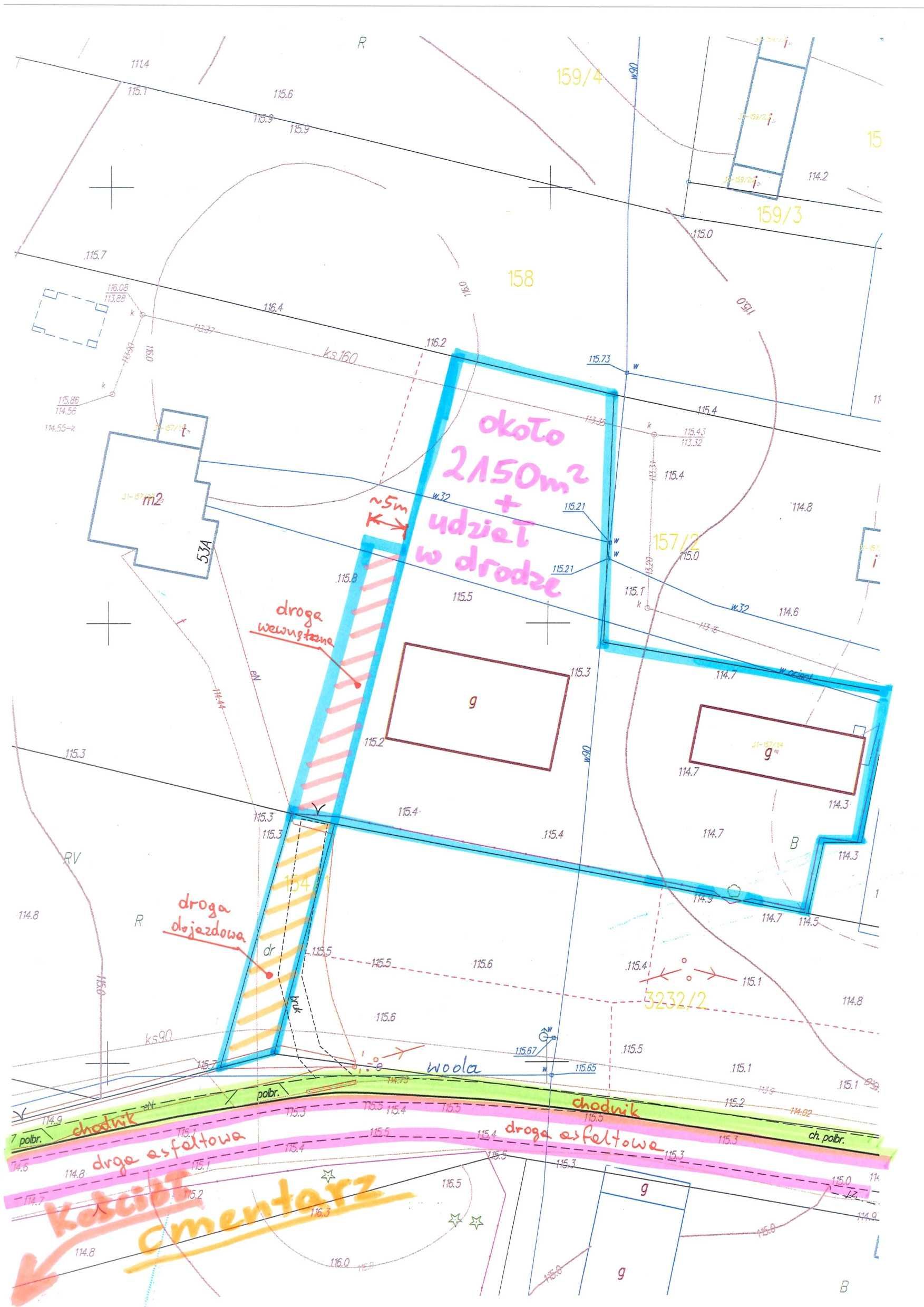 Działka zabudowana w centrum Siemian 2150 m²