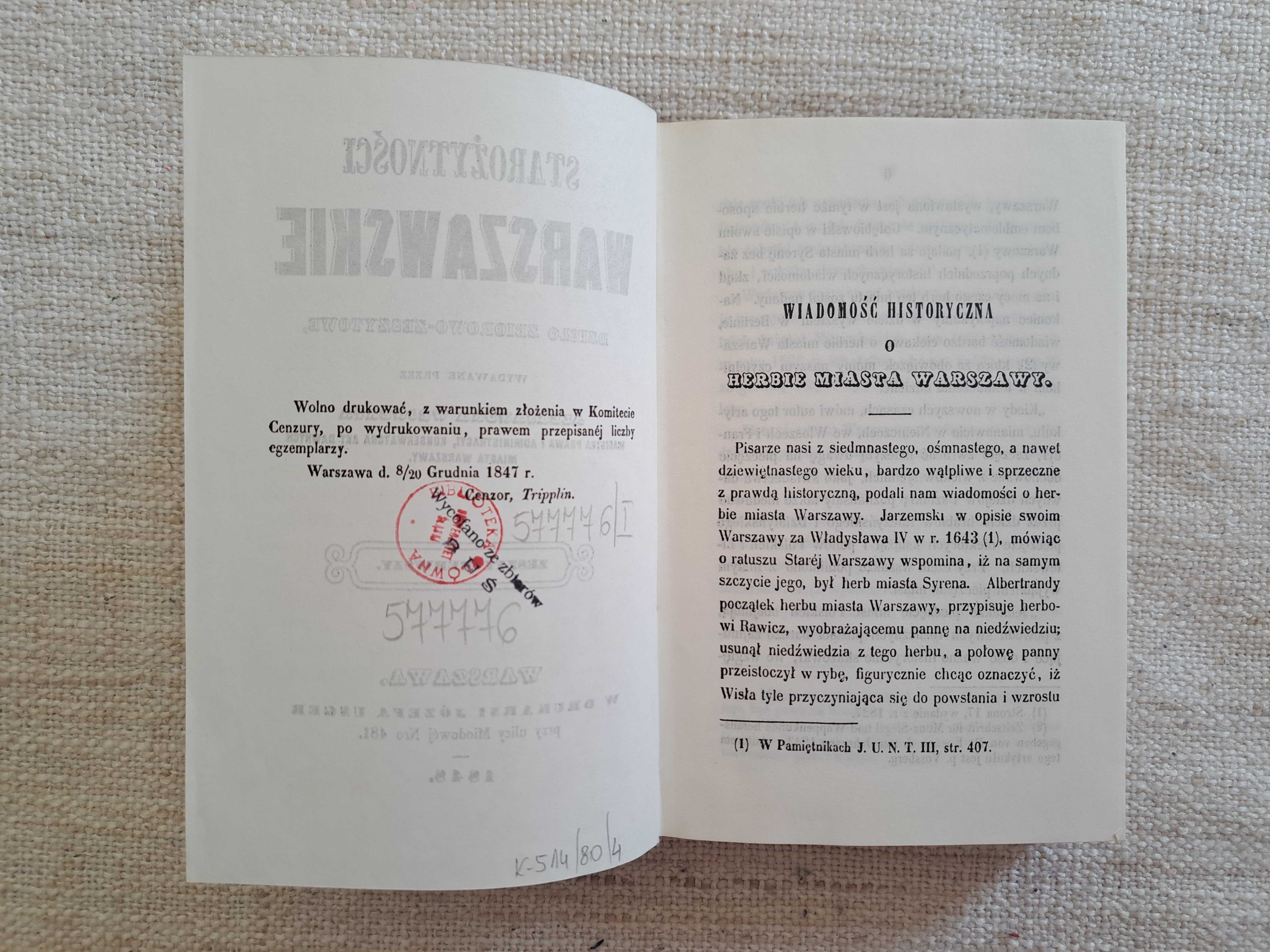 Starożytność Warszawy. Reprint z 1848 roku. Tom I - VI