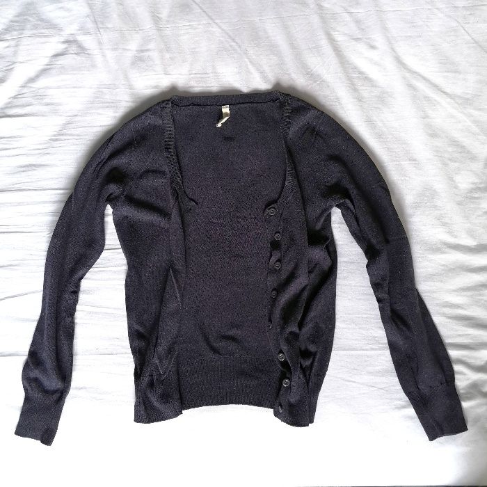 Granatowy kardigan Reserved S vintage zapinany sweter