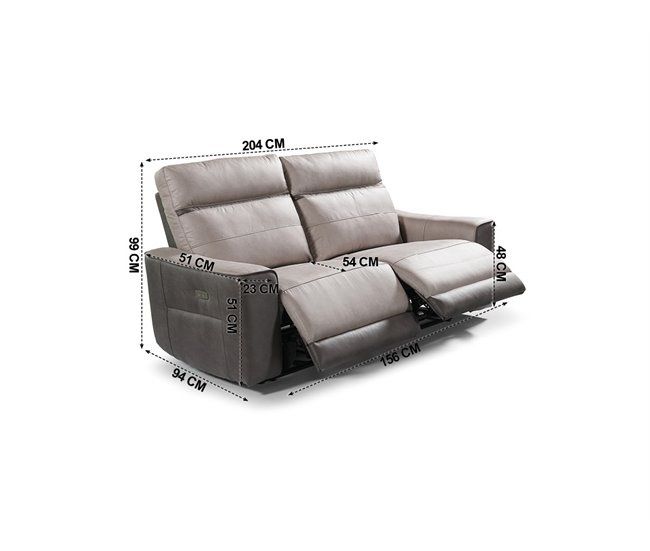 Sofá relax eléctrico cinza (preço original 899€)