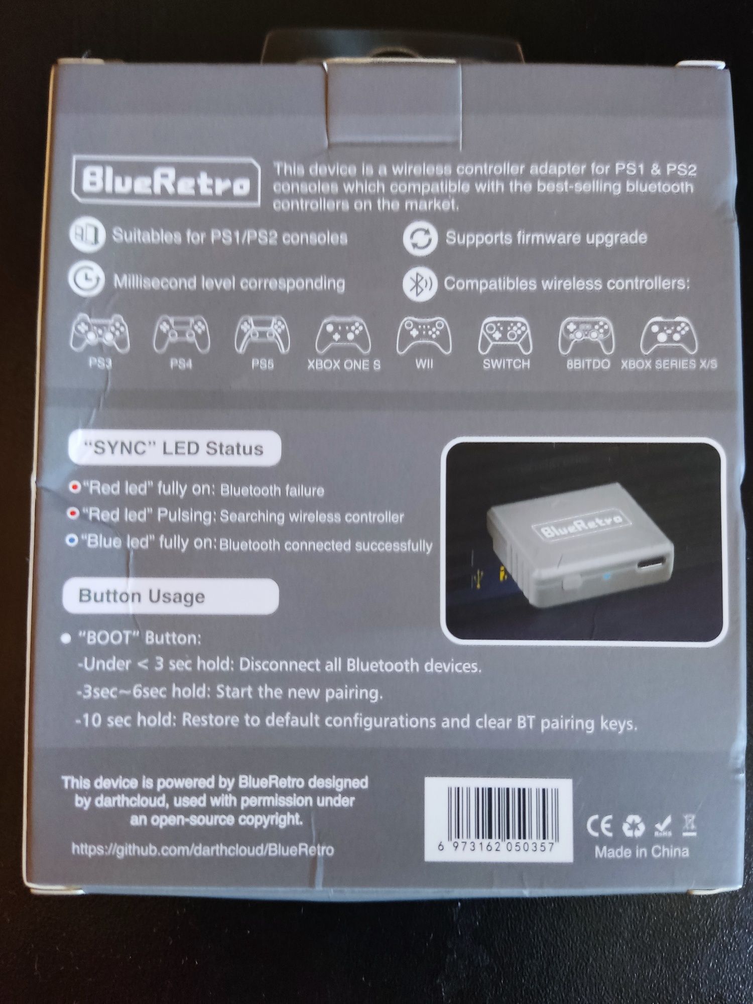 Blueretro ps1 ps2 adapter bluetooth