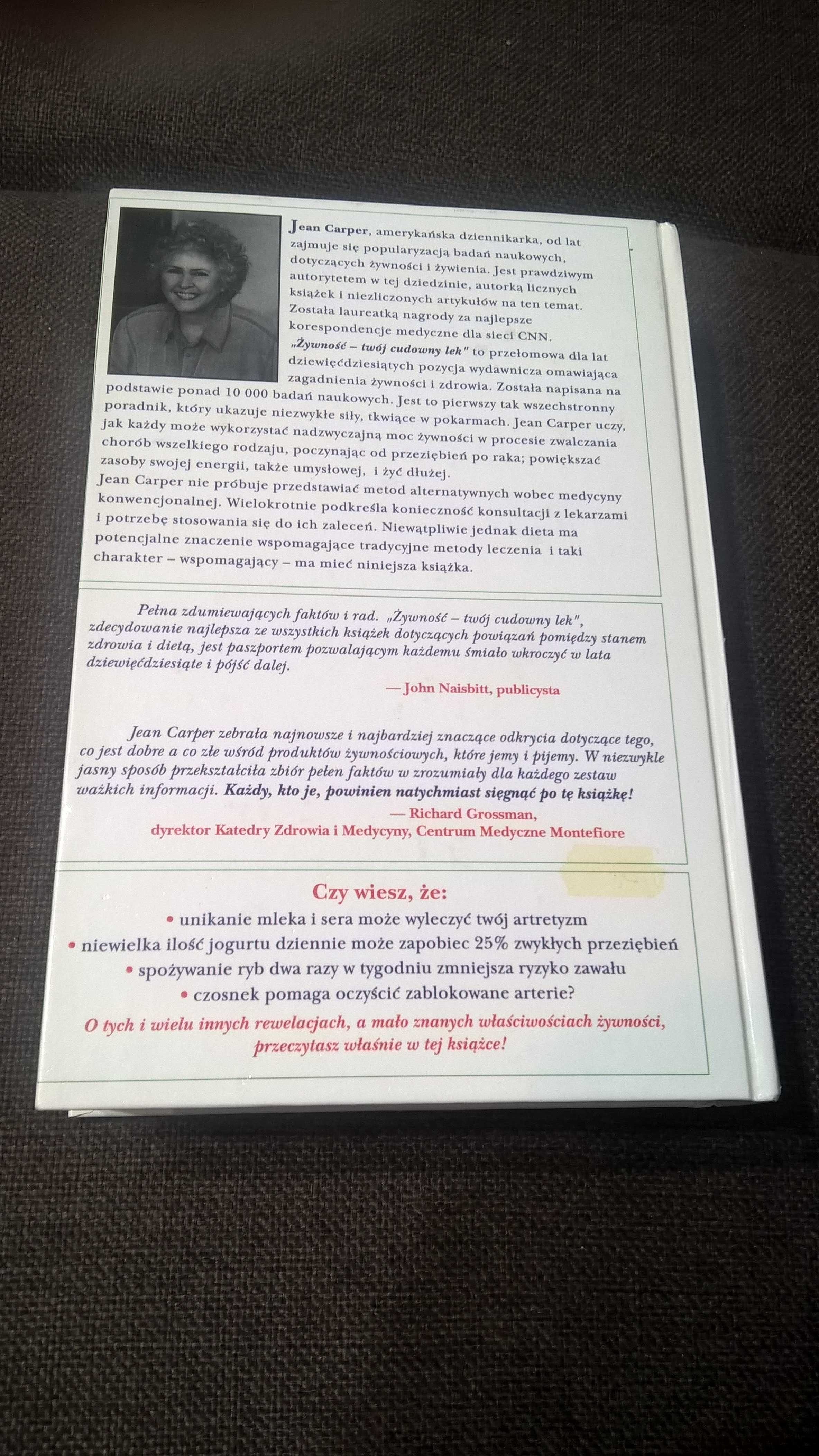 Żywność twój cudowny lek Jean Carper (oprawa twarda)