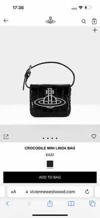 Vivienne Westwood Оригинал CROCODILE MINI LINDA BAG