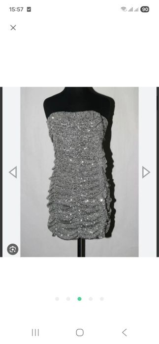 Срібляста сукня, S, XL ZARA